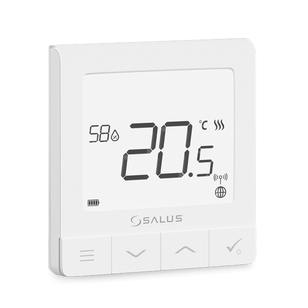 Bezprzewodowy, natynkowy, cyfrowy regulator temperatury sieci ZigBee, ultra-cienki, akumulatorowy, biały