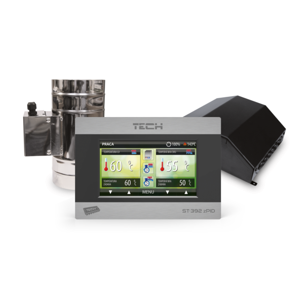 Sterownik ST-392 PID do kominka z przepustnicą 100 { 2 pompy + przepustnica } - kolorowy wyświetlacz