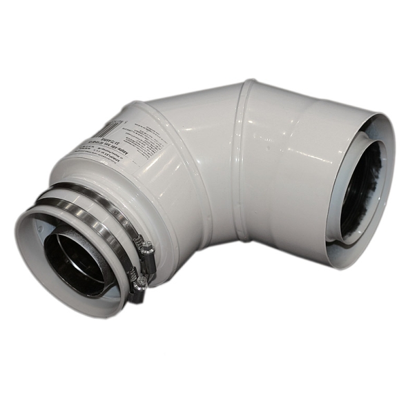 Adapter do kotła ARISTON 60/100 na 80/125 kolanowy, biały