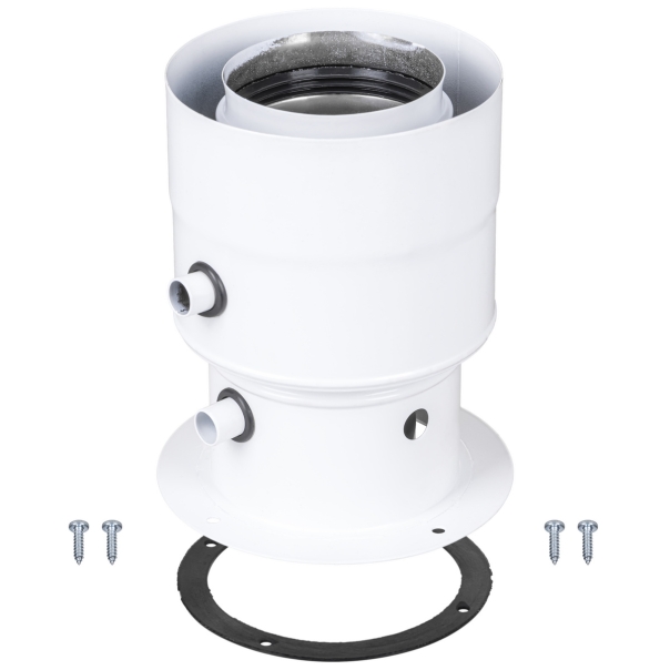 Adapter do kotła JUNKERS (Celsius, Celsius PLUS, Ceraclass) 80/110 na 80/125 prosty z odskraplaczem, biały