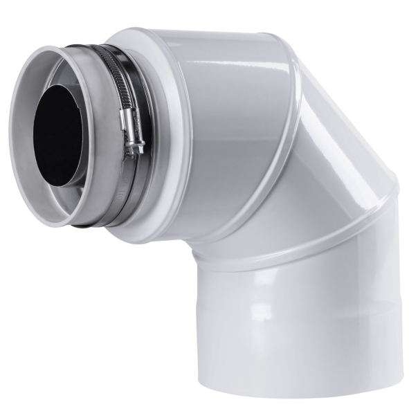 Adapter do kotła VAILLANT 60/100 na 80/125 kolanowy, biały