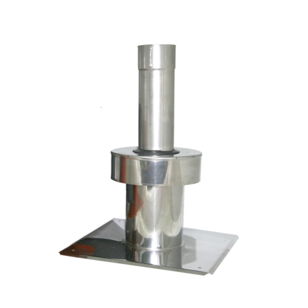 TURBO N Zakończenie pionowe z płytą dachową 60/100 nierdzewne (nv)