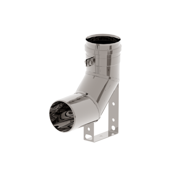 TURBO N Kolano jednościenne redukcyjne 80 na 60 90° z podstawką