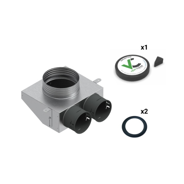 Skrzynka rozprężna izolowana z zestawem 2 x 75/125 Vent Clear 
