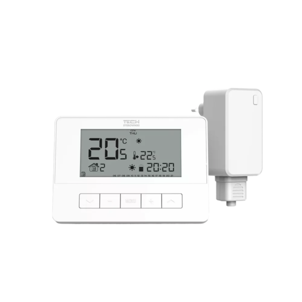 Bezprzewodowy regulator pokojowy tygodniowy dwustanowy T-4.2 Biały montaż natynkowy TECH