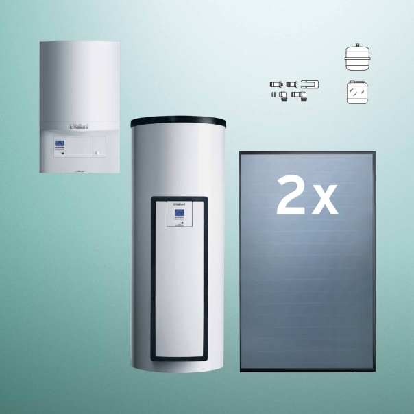 Pakiet auroSTEP ciśnieniowy VIH S2 250/4B (VC 146/5-3 + VFK 145V x 2 +  VIH S 2 250/4B + VMS 8 + złączki do podłączenia 2 kolektora + VFK 145V x2)