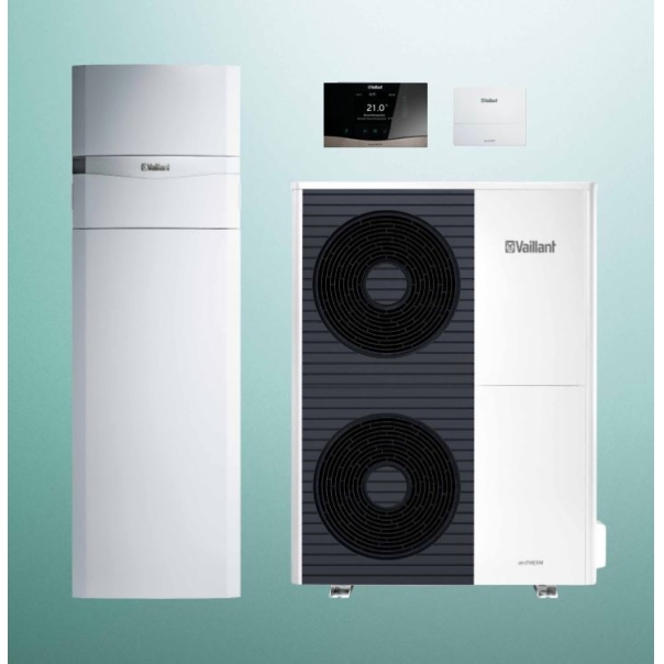 Pakiet pompa ciepła monoblok Vaillant VWL 125/6A + centrala grzewcza uniTOWER VIH QW 190/6E + sterownik sensoCOMFORT VRC 720 + moduł internetowy VR 940f