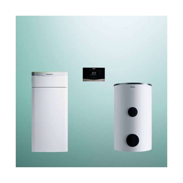 Pakiet pompa ciepła gruntowa Vaillant flexoTHERM VWF 157/4 + zasobnik c.w.u. VIH RW 300/3BR + sensoCOMFORT VRC 720 + moduł internetowy VR 940f