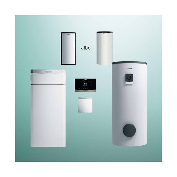 Pakiet pompa ciepła gruntowa Vaillant flexoTHERM VWF 197/4 + zasobnik c.w.u. VIH RW400/3BR + bufor VPS R 200/1B + sensoCOMFORT VRC 720 + moduł internetowy VR 940f