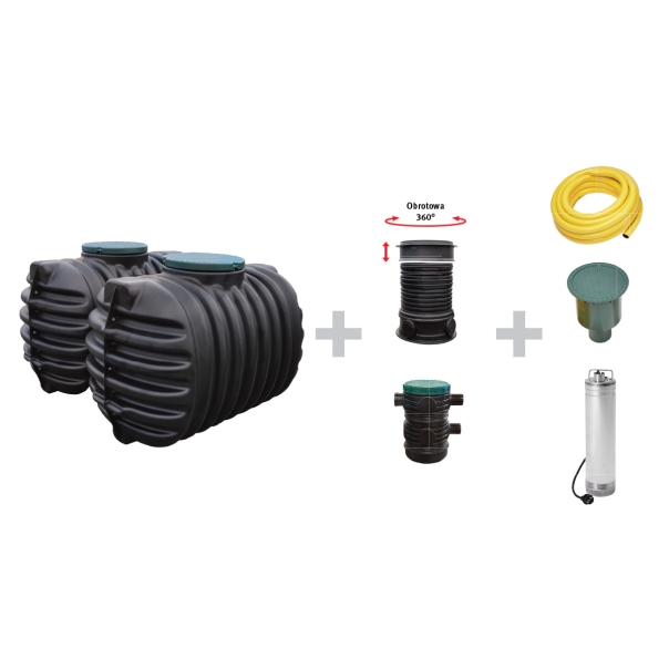 System Ogród Komfort 5600 L (Zbiornik Basic + pompa zatapialna NiRo 30 + ogrodowy punkt poboru wody)