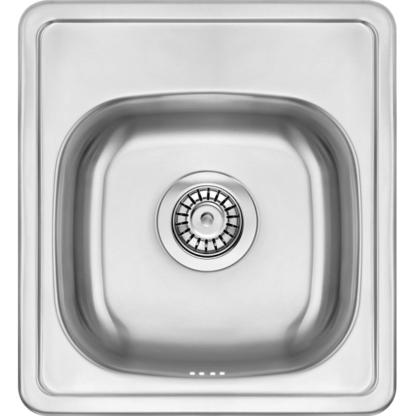 MERCATO Zlewozmywak nierdzewny wpuszczany 1-komorowy 410x440x165 mm z syfonem Satyna 