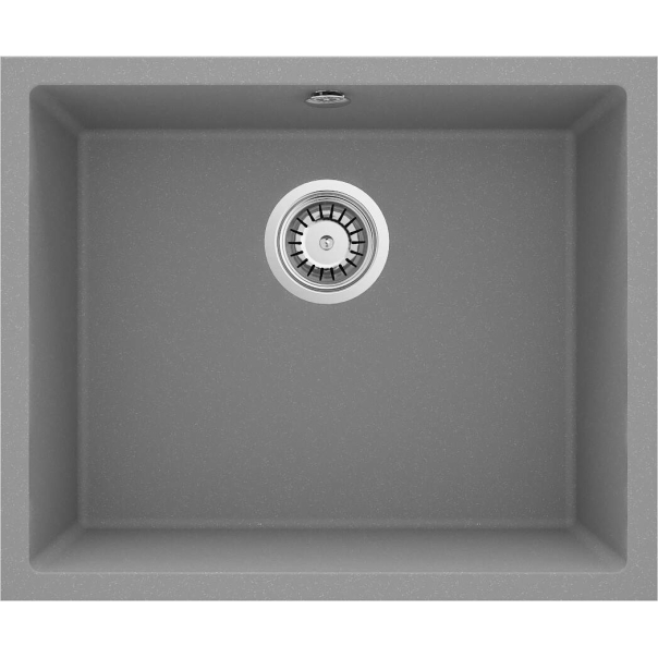 CORDA Komora granitowa podblatowa 550x460x190 mm z syfonem, Szary Metalik 