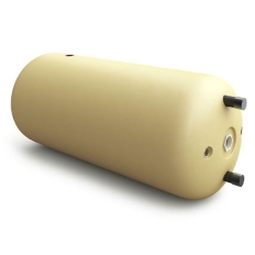 Wymiennik z wężownicą podwójną U 100 litrów w żółtym poliuretanie, poziomy