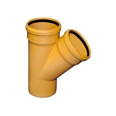 Trójnik kanalizacyjny zewnętrzny Wavin PVC 160 / 45°