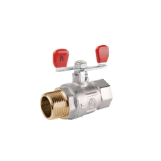 Zawór kulowy z motylkiem nakrętno-wkrętny, pełnoprzelotowy 3/4