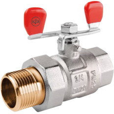 Zawór kulowy z motylkiem i półśrubunkiem, pełnoprzelotowy 5/4