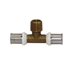 Trójnik zaprasowywany z gwintem zewnętrznym 20 x 3/4