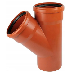 Trójnik kanalizacyjny zewnętrzny PVC 200 / 200 / 45°